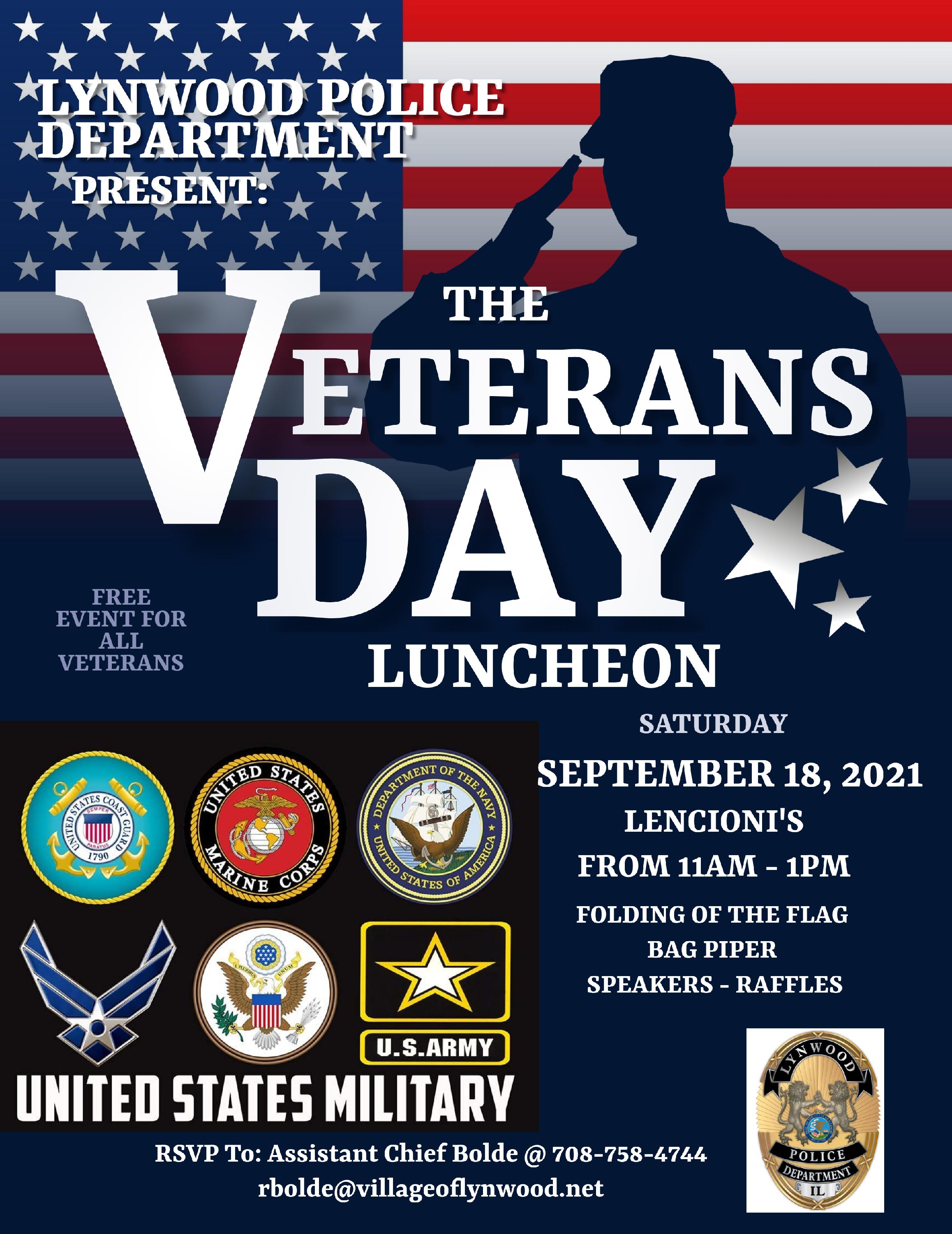 Veterans Day Flyer Luncheon 9.18.21
